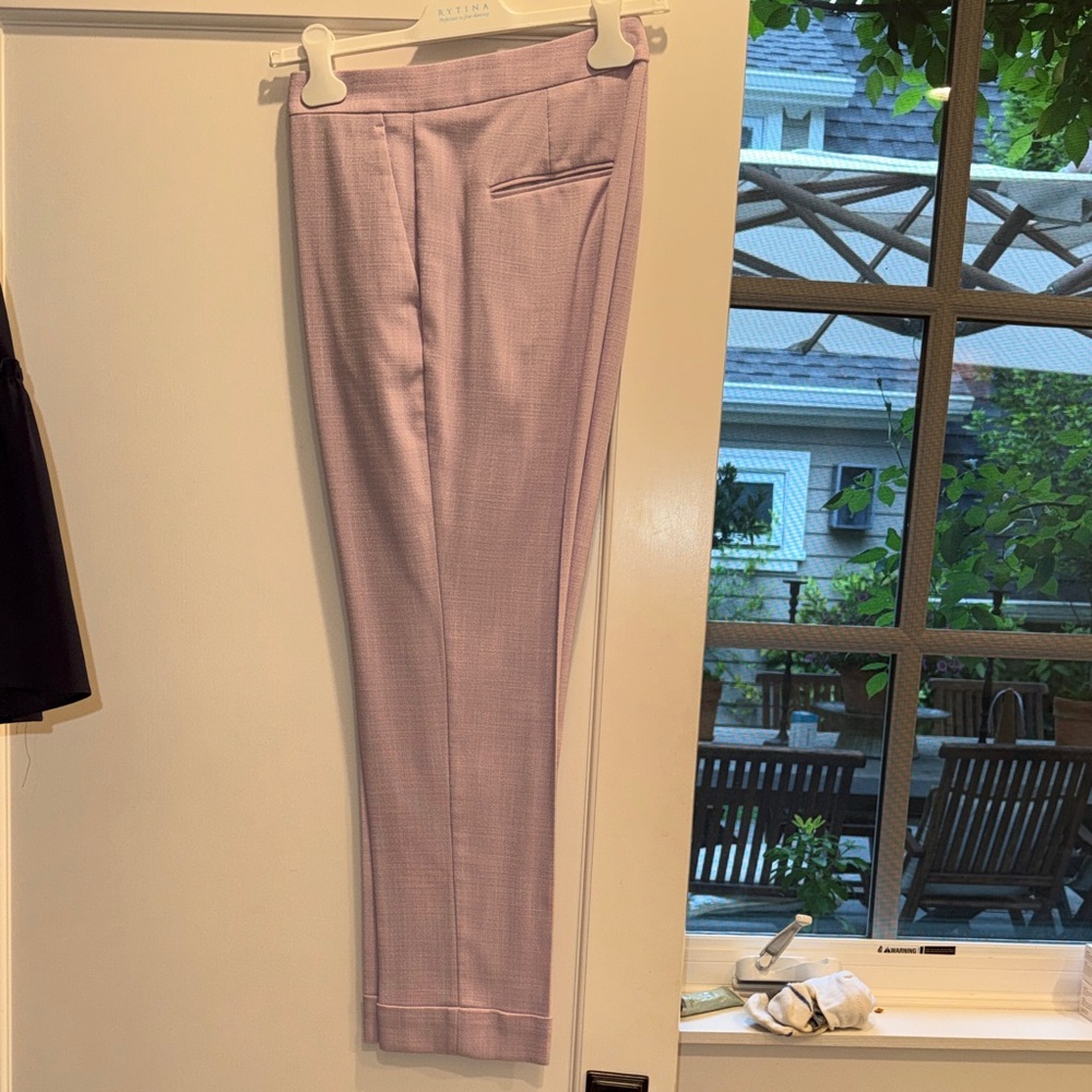 Ann Taylor Cropped Slim Dress Pants in Light Mauve